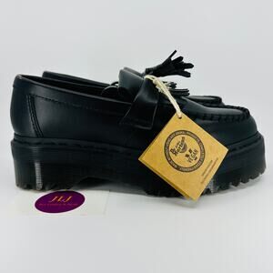Dr. Martens Women's Vegan Adrian Quad Mono Felix Platform Tassel Loafers Size 7